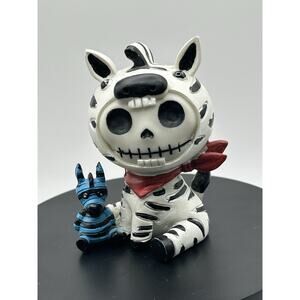 EUC Furrybones Figure “Zeebie” Skeleton in Zebra Costume Collectible - Goth-Cute